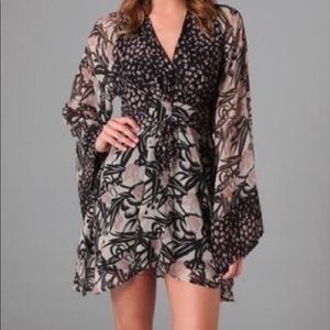 Winter Kate multi print kimono dress